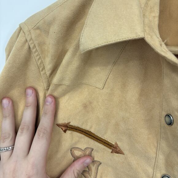 Vintage Panhandle Slim Pearl Snap Shirt Women Medium Western Embroidered Gaucho - Picture 8 of 10